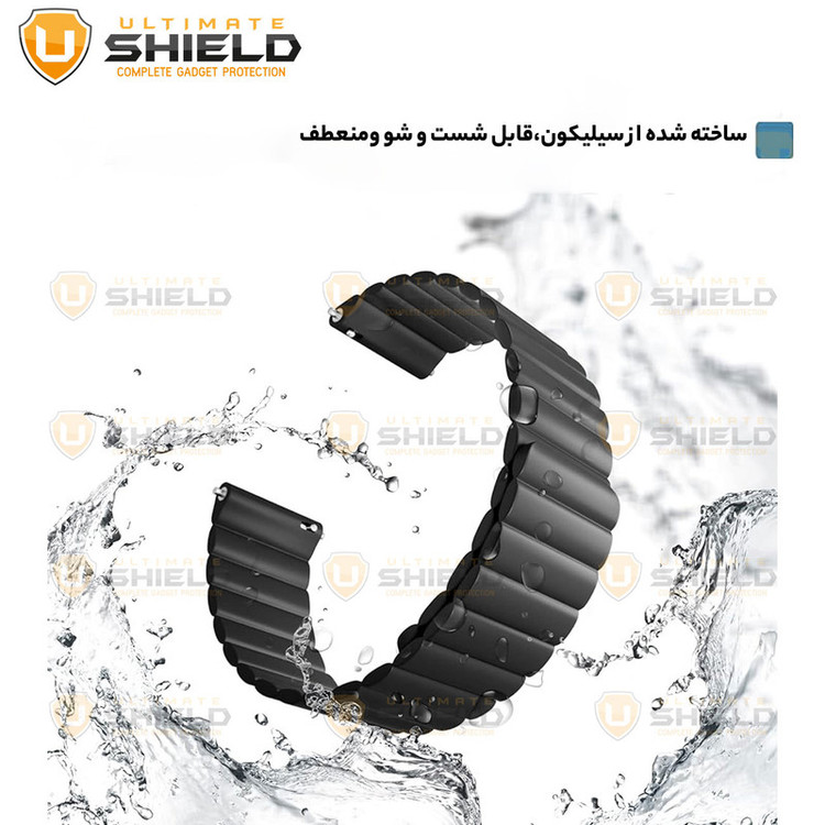 بند اسپریگ مدل Silicone Magnetic Link GRY مناسب برای ساعت هوشمند سامسونگ Watch 3 size 41mm / Galaxy Watch 4 40mm / watch 4 42mm / watch 4 44mm / watch 4 46mm