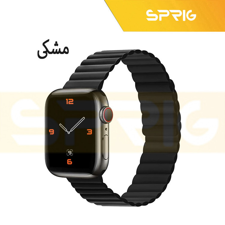 بند اسپریگ مدل magnetic silicon dual color مناسب برای اپل واچ Series SE 2022 Aluminum Case 44mm / SE 2021 Aluminum Case 44mm / Series 5 44mm / Series 6 44mm / SE 44mm