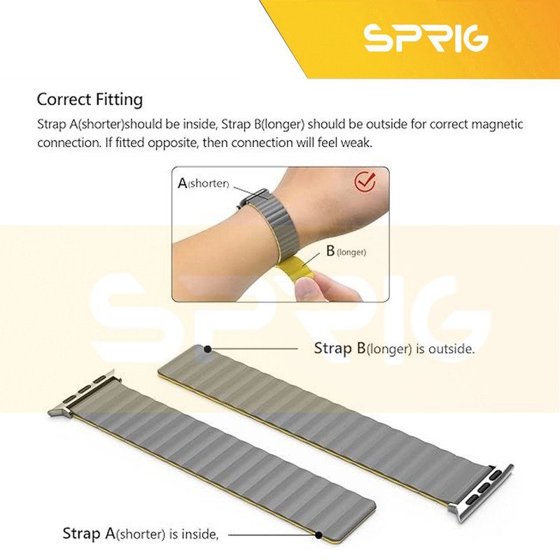 بند اسپریگ مدل magnetic silicon dual color مناسب برای اپل واچ Series SE 2022 Aluminum Case 44mm / SE 2021 Aluminum Case 44mm / Series 5 44mm / Series 6 44mm / SE 44mm