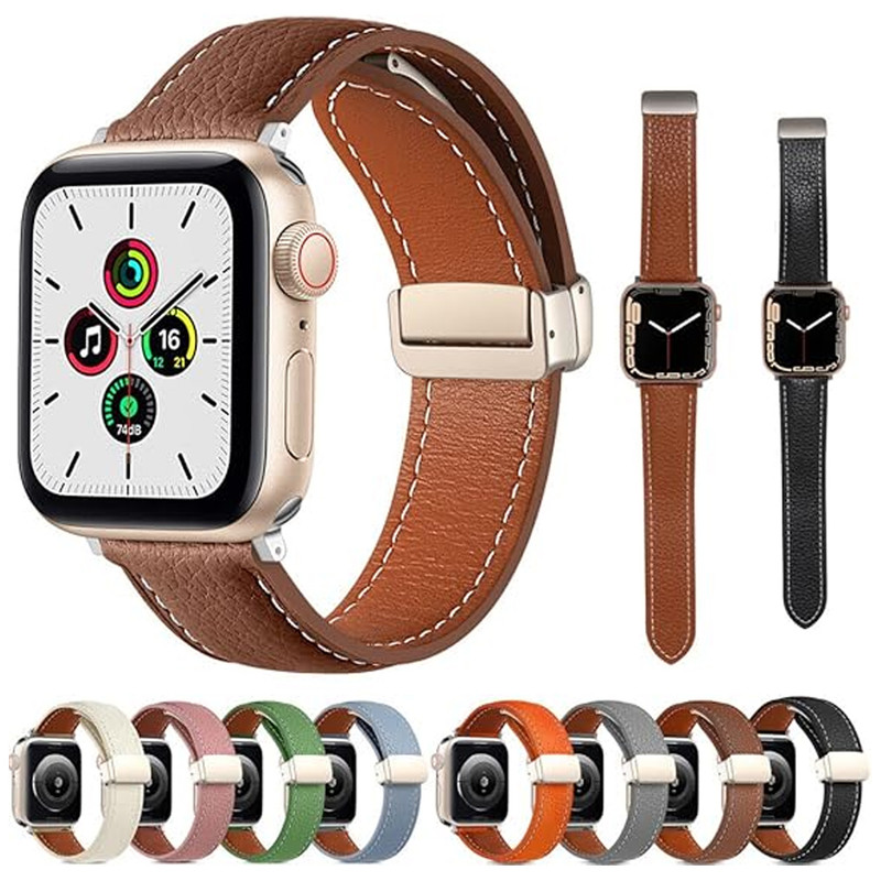 بند اسپریگ مدل Magnetic Leather SP مناسب برای اپل واچ سری 7/8/9 سایز 45mm