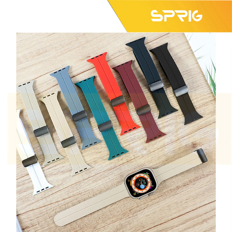 بند اسپریگ مدل Magnetic Silicon مناسب برای اپل واچ سری Series 9 45mm
