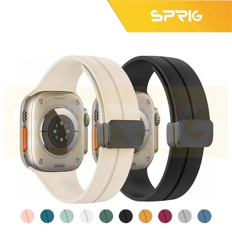 بند اسپریگ مدل Magnetic Silicon مناسب برای اپل واچ سری Series 9 45mm
