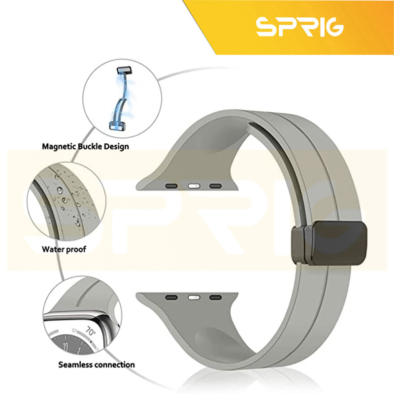بند اسپریگ مدل Magnetic Silicon مناسب برای اپل واچ سری Series 9 45mm