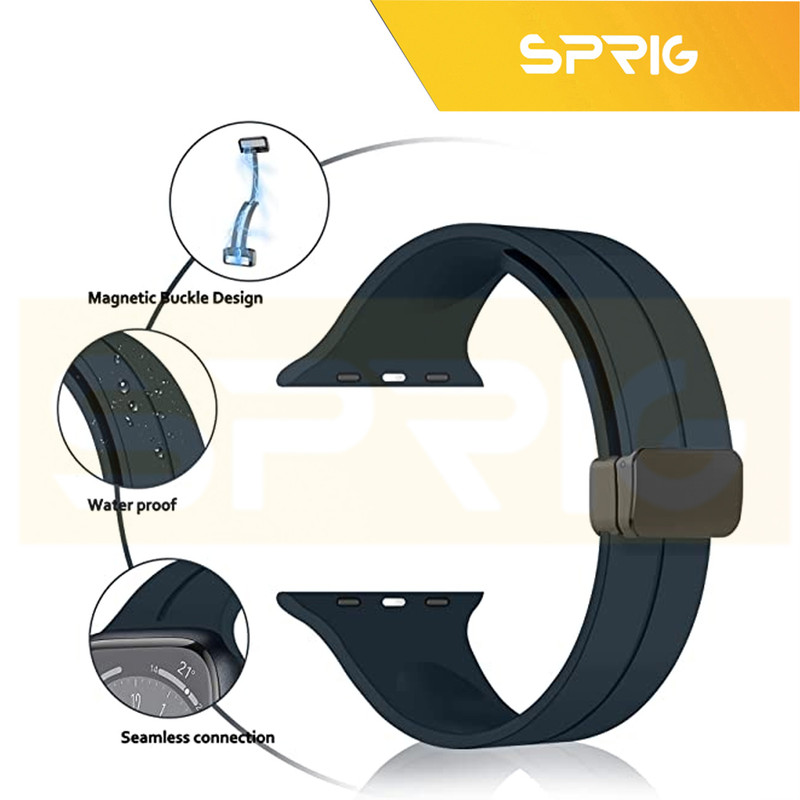 بند اسپریگ مدل Magnetic Silicon مناسب برای اپل واچ سری Series 9 45mm