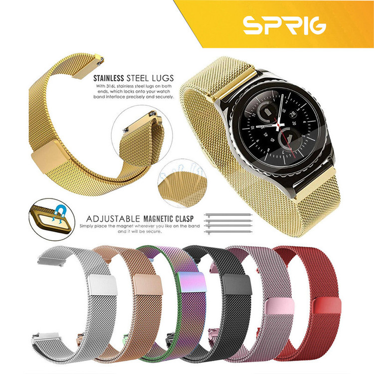 بند اسپریگ مدل Milanese مناسب برای ساعت هوشمند سامسونگ Galaxy Watch Active 1 / Active 2 40mm / Active 2 44mm / Watch 3 size 41mm / Galaxy Watch 4 40mm / watch 4 42mm / watch 4 44mm / watch 4 46mm