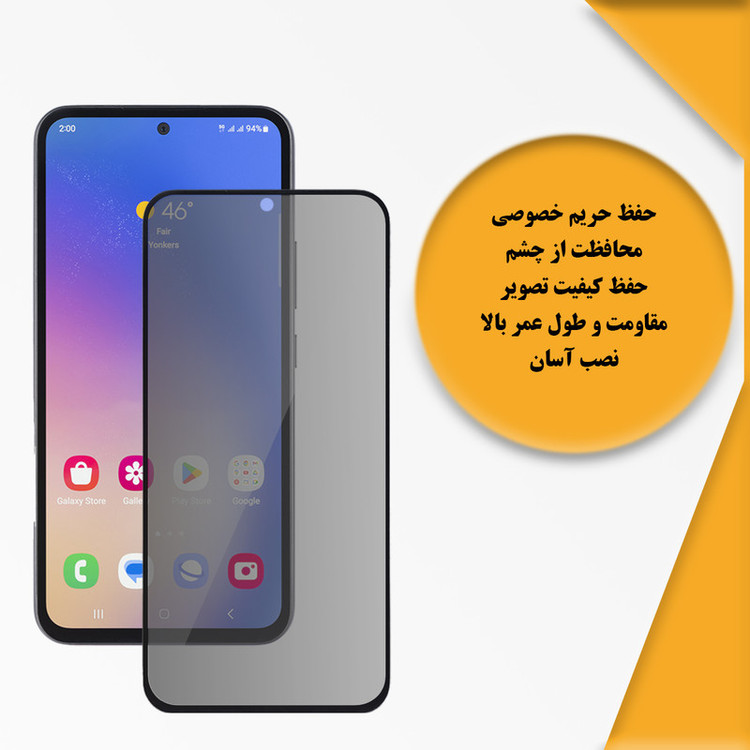 محافظ صفحه نمایش حریم شخصی اسپریگ مدل PVC_SPG3 مناسب برای گوشی موبایل شیائومی Poco F5 / Poco M6 Pro 4G / Redmi Note 13 5G / Redmi Note 13 Pro 4G بسته سه عددی