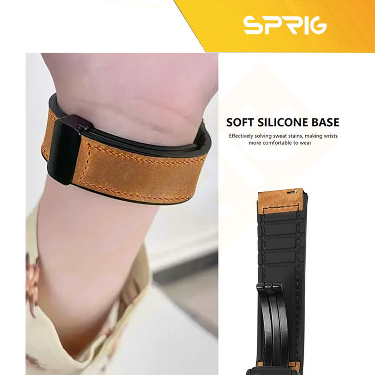 بند اسپریگ مدل Magnetic Soft Leather مناسب برای ساعت هوشمند هایلو RS4 / RS4 Plus / LS02