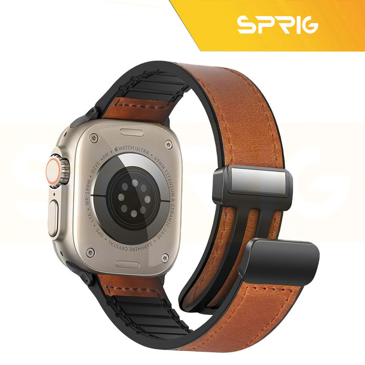 بند اسپریگ مدل Leather Magnetic Sic مناسب برای اپل واچ Series SE 2022 44mm / SE 2021 44mm / Series 5 44mm / Series 6 44mm / SE 44mm