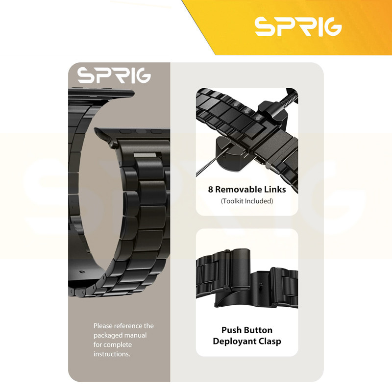 بند اسپریگ مدل 3Row مناسب برای اپل واچ Series 8 41mm / Series 7 41mm / Series 9 41mm