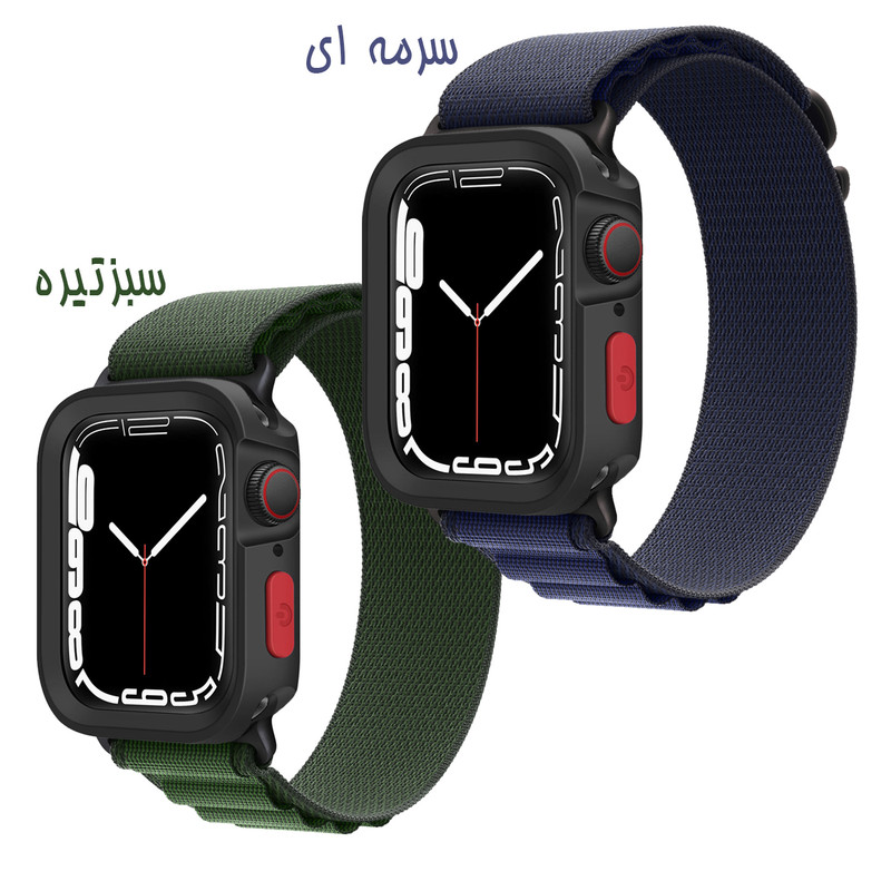بند اسپریگ مدل Alpine Bbuckle BL-Amizze مناسب برای اپل واچ Series 4 44mm / 5 44mm / 6 44mm / Se 44mm / 7 45mm / 8 45mm به همراه کاور