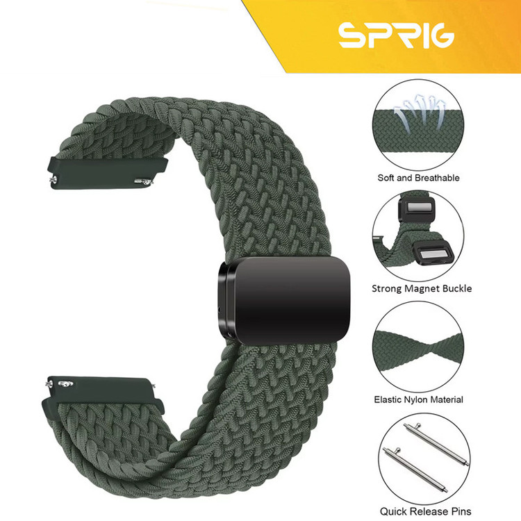 بند اسپریگ مدل Braided SOLMagnet TW مناسب برای ساعت هوشمند هایلو RS3 LS04 / RS5 / Solar Plus / Solar Pro / Solar Lite / Solar Neo 22mm