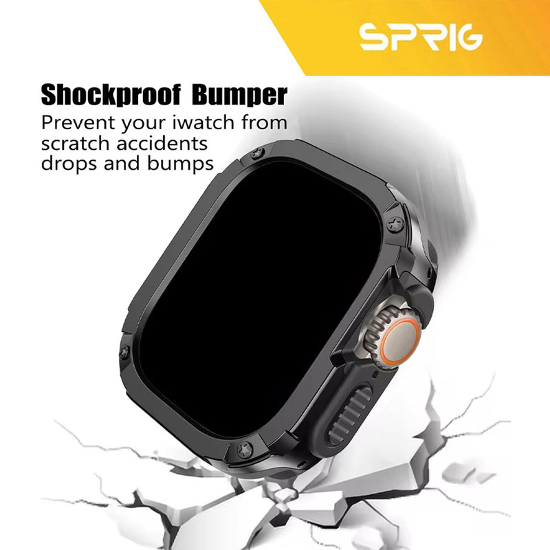 کاور اسپریگ مدل ShockProof-GU مناسب برای اپل واچ 44/45 میلی متری سری 4/5/6/7/8/9/SE/SE2/SE3