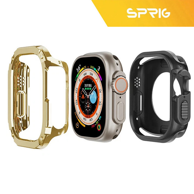 کاور اسپریگ مدل ShockProof-GU مناسب برای اپل واچ 44/45 میلی متری سری 4/5/6/7/8/9/SE/SE2/SE3