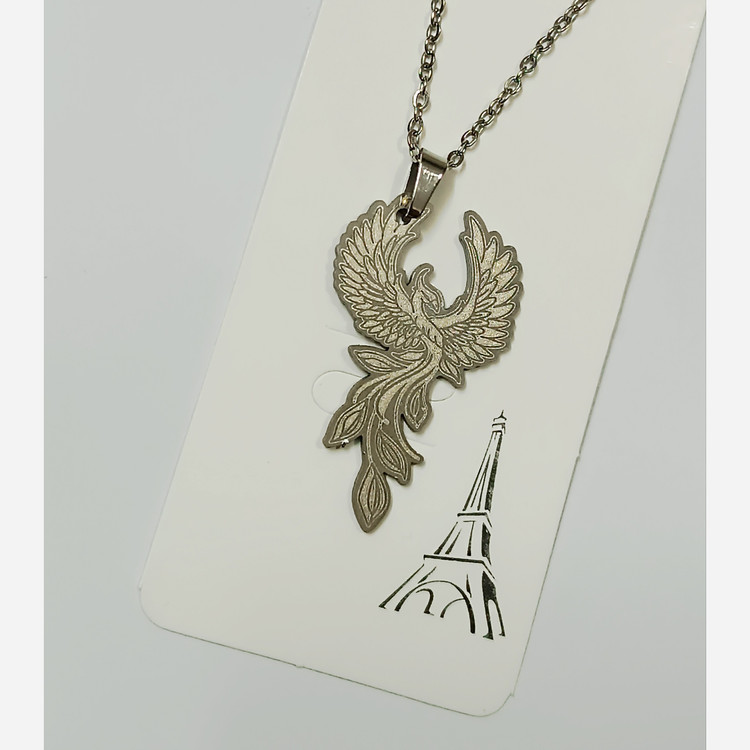 گردنبند زنانه دخترانه استیل مدل سیمرغ پینترستی