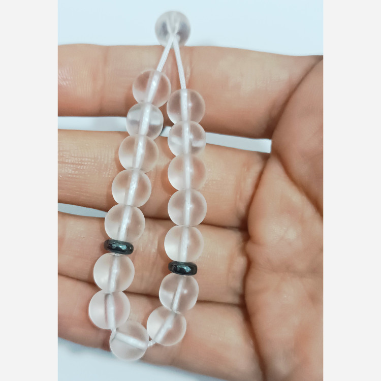 جاکلیدی مینی تسبیح سنگی اونیکس یخی مات مینیمال و خاص