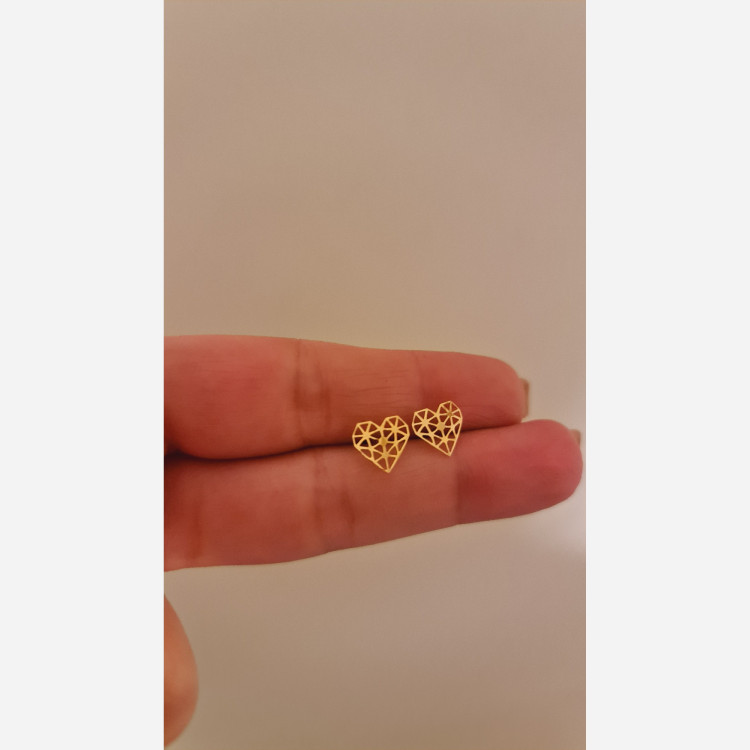 گوشواره طلا طرح قلب مشبک