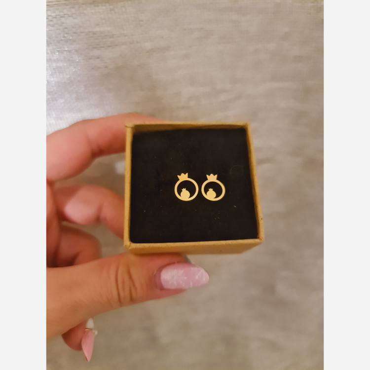 گوشواره طلا 18 عیار طرح انار دوتایی