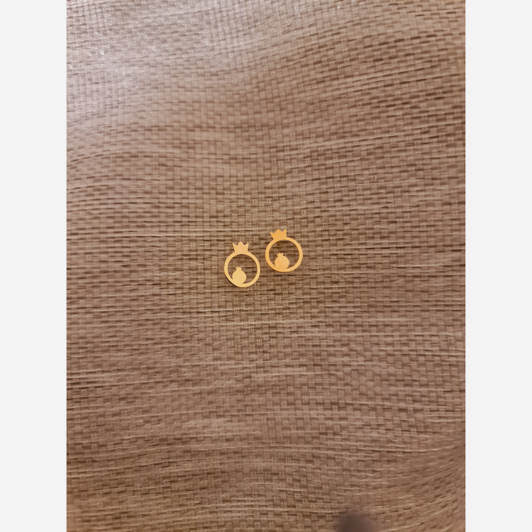 گوشواره طلا 18 عیار طرح انار دوتایی