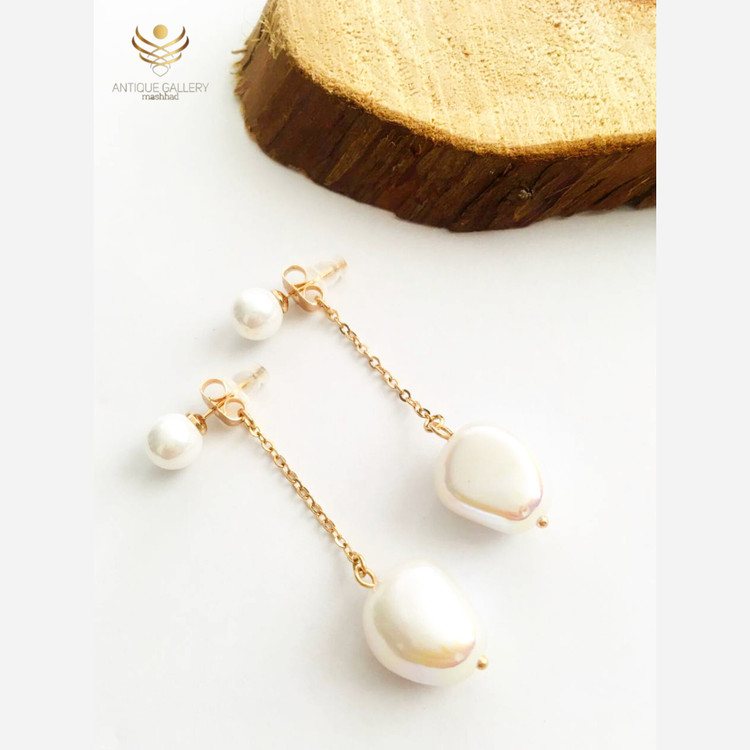 گوشواره طرح صدف گوشواره مرواریدی گوشواره زنانه ضد حساسیت گوشواره ژوپینگ