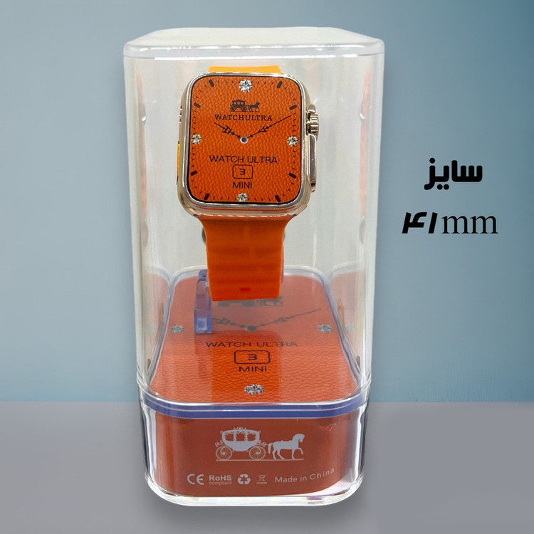 ساعت هوشمند میکروویر مدل Ulta3 Mini پشتیبانی از زبان فارسی کنترل موسیقی محافظ ضد ضربه بند سیلیکونی