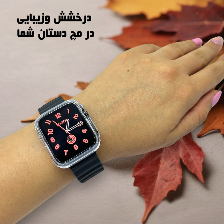 ساعت هوشمند میکروویر مدل Ulta3 Mini پشتیبانی از زبان فارسی کنترل موسیقی محافظ ضد ضربه بند سیلیکونی