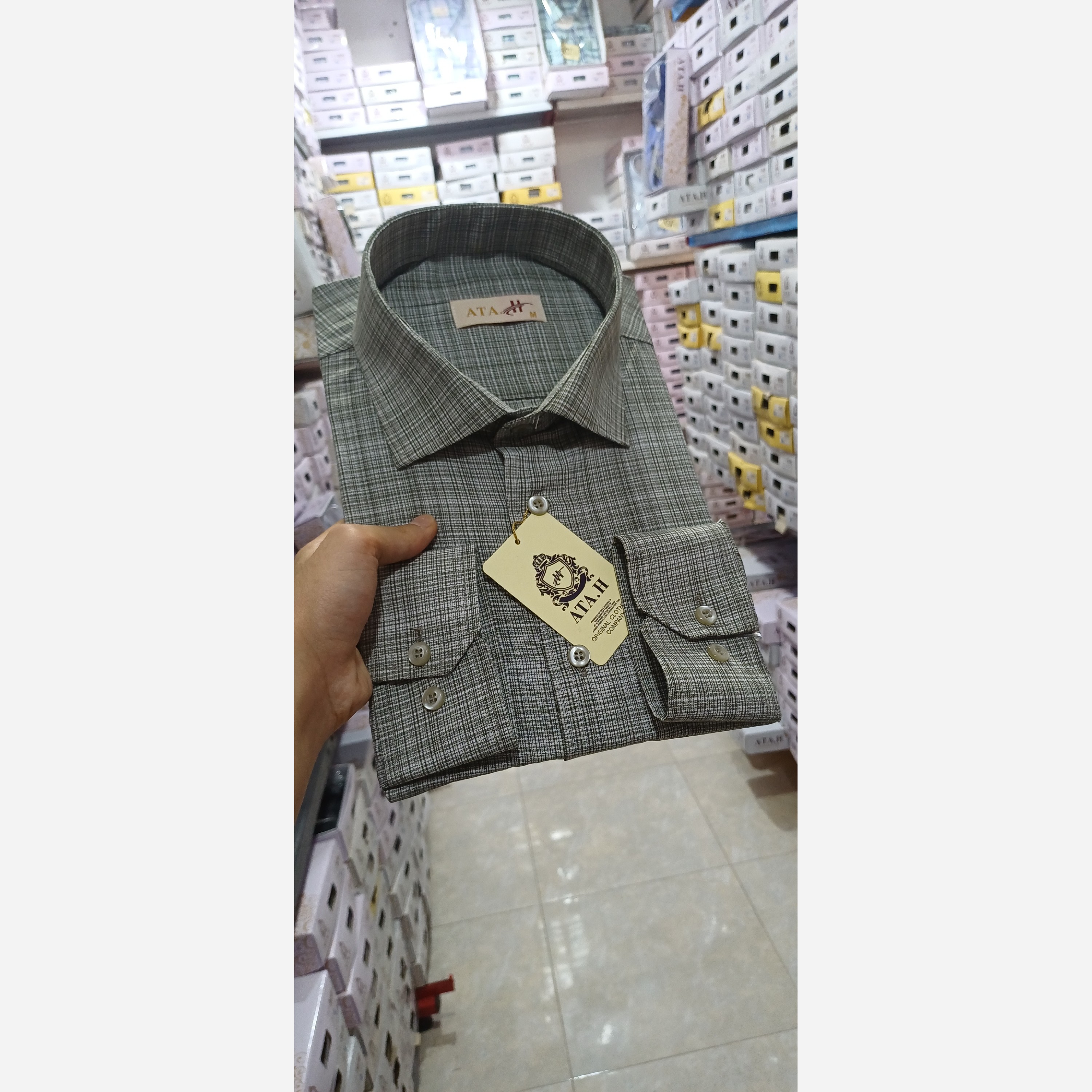 پیراهن مردانه چهارخونه محو سفید سبز خاص