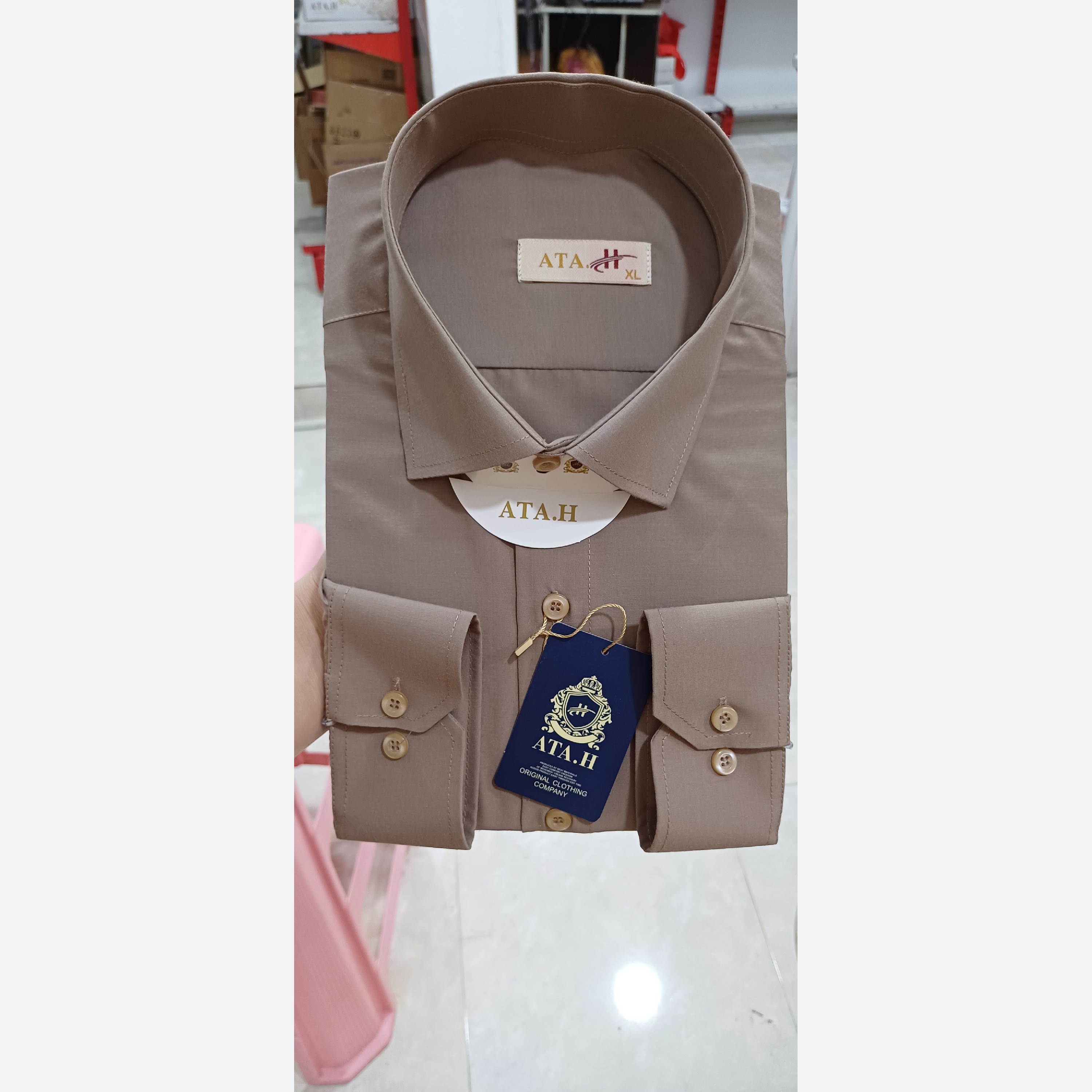 پیراهن جعبه ای مردانه شکلاتی