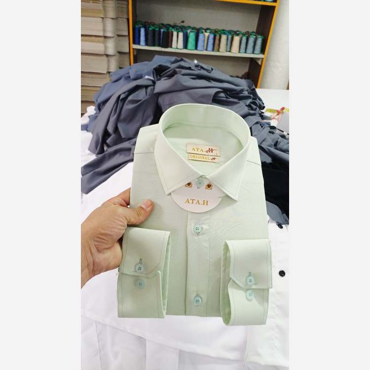 پیراهن مردانه سبز خیلی روشن درجه یک