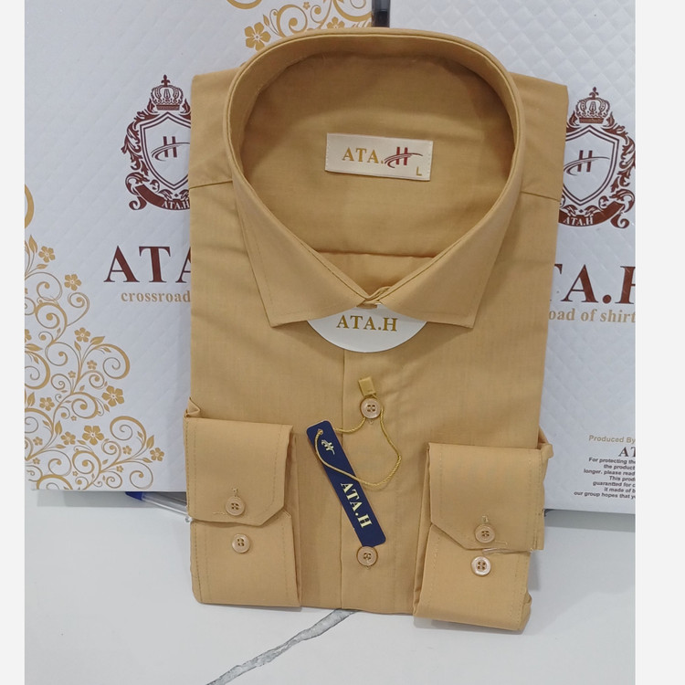 پیراهن مردانه عسلی تترون درجه یک