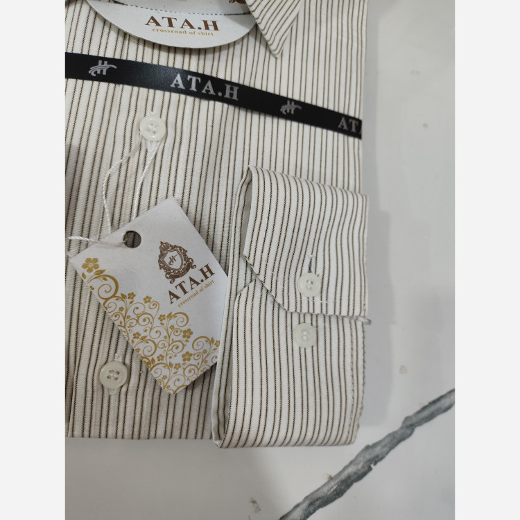 پیراهن مردانه راه راه بژ خاص کد010101