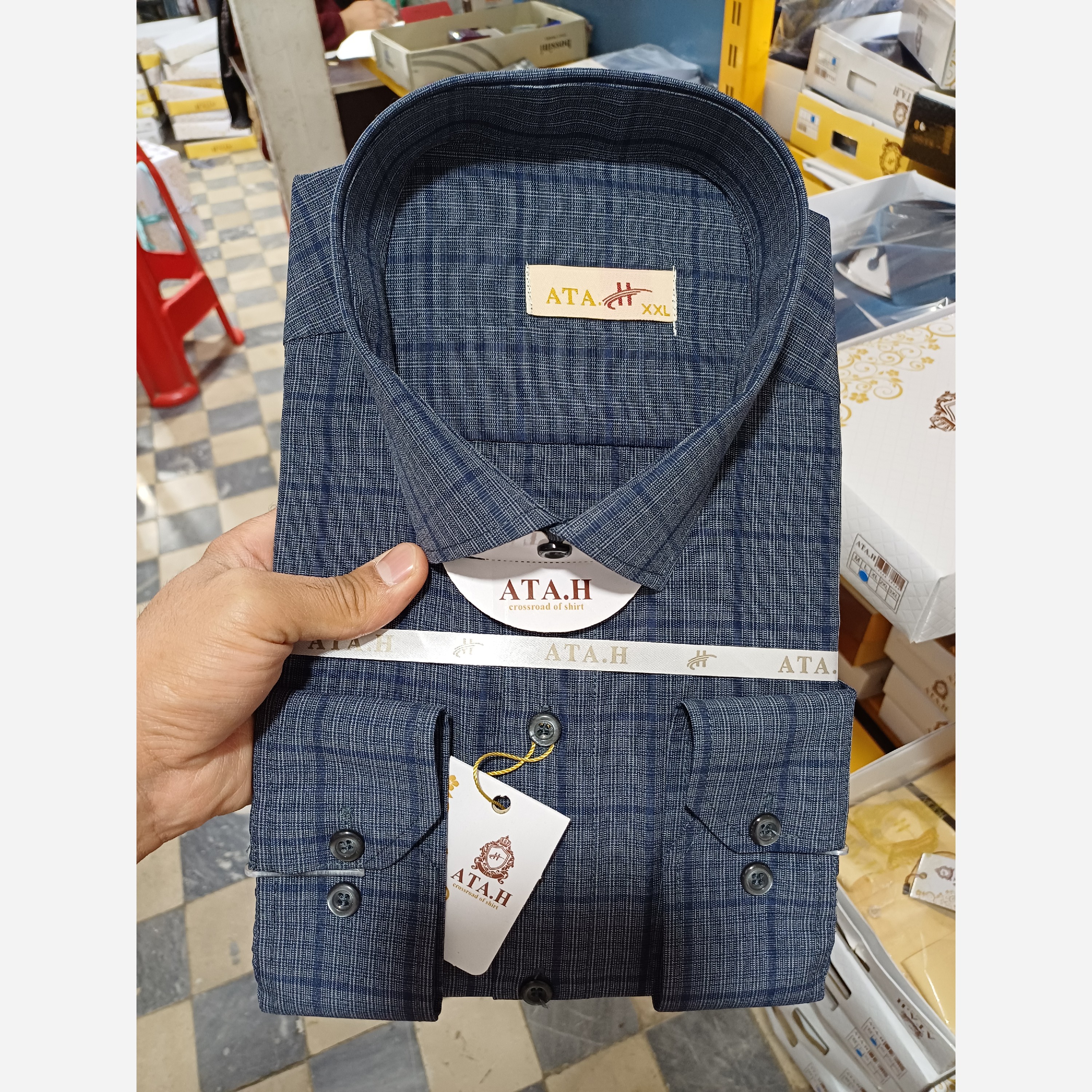 پیراهن مردانه چهار خونه سیر