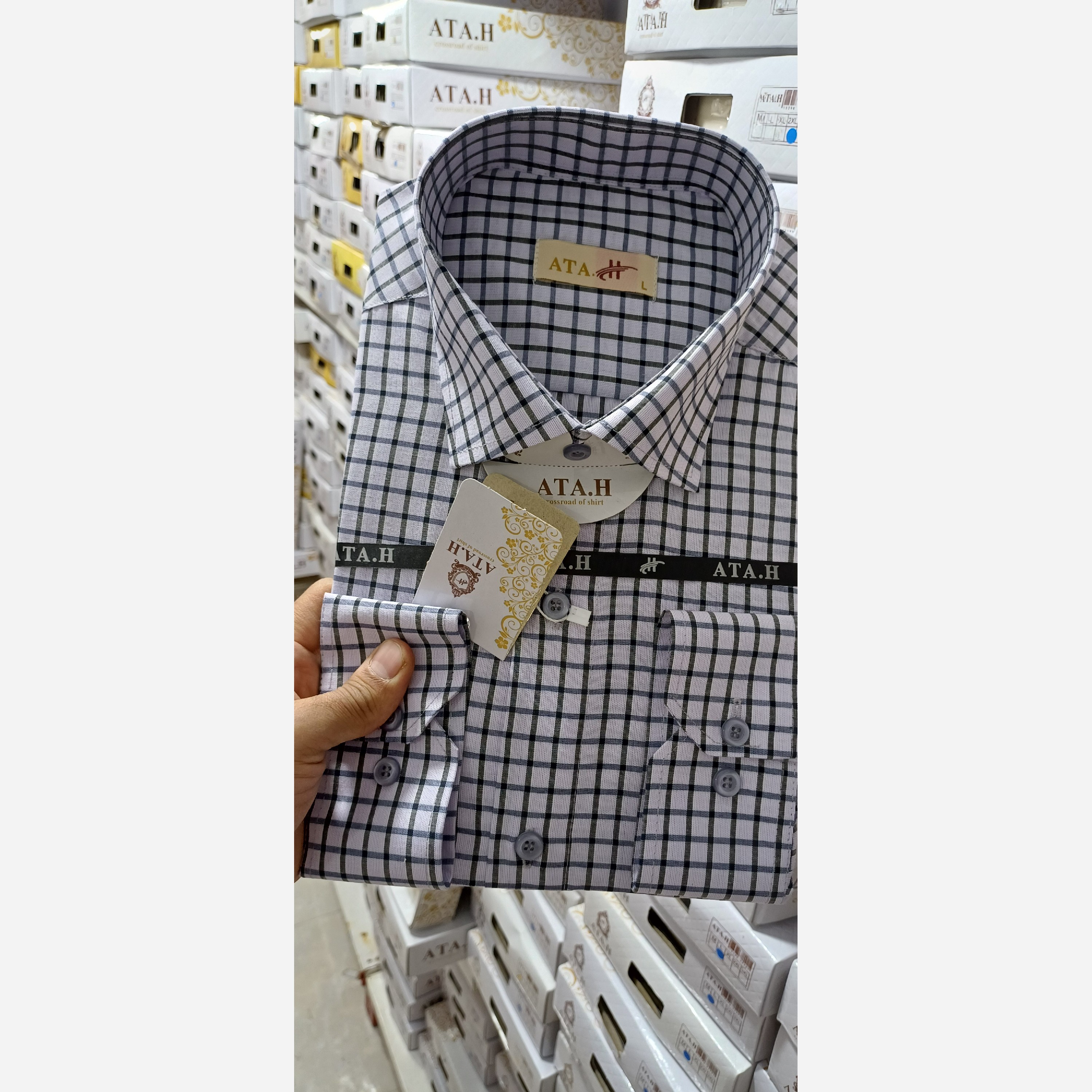 پیراهن چهارخانه زمینه یاسی 000