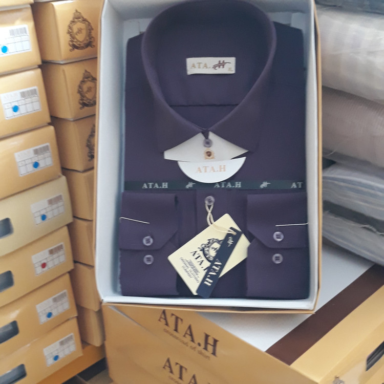 پیراهن مردانه بادمجانی