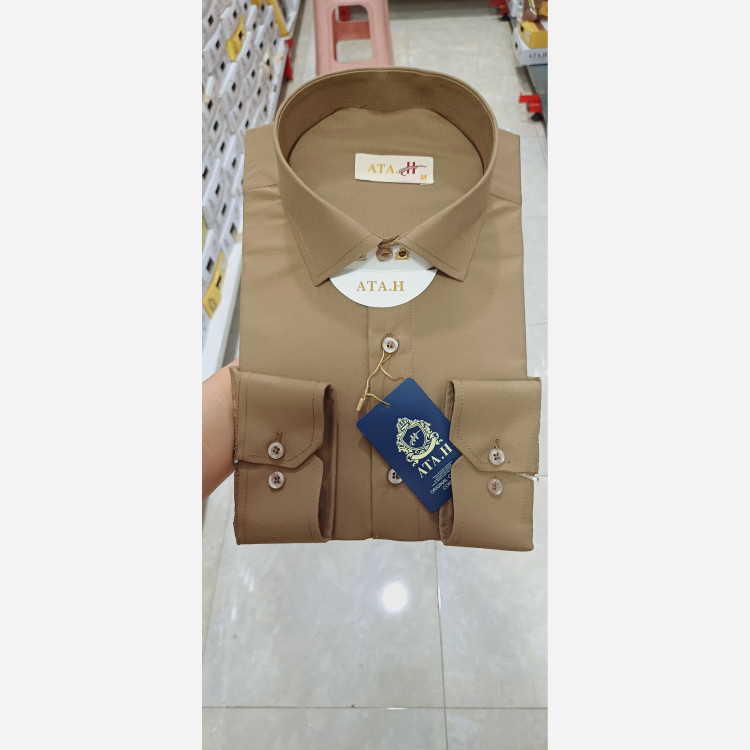 پیراهن جعبه ای مردانه قهوه ای روشن