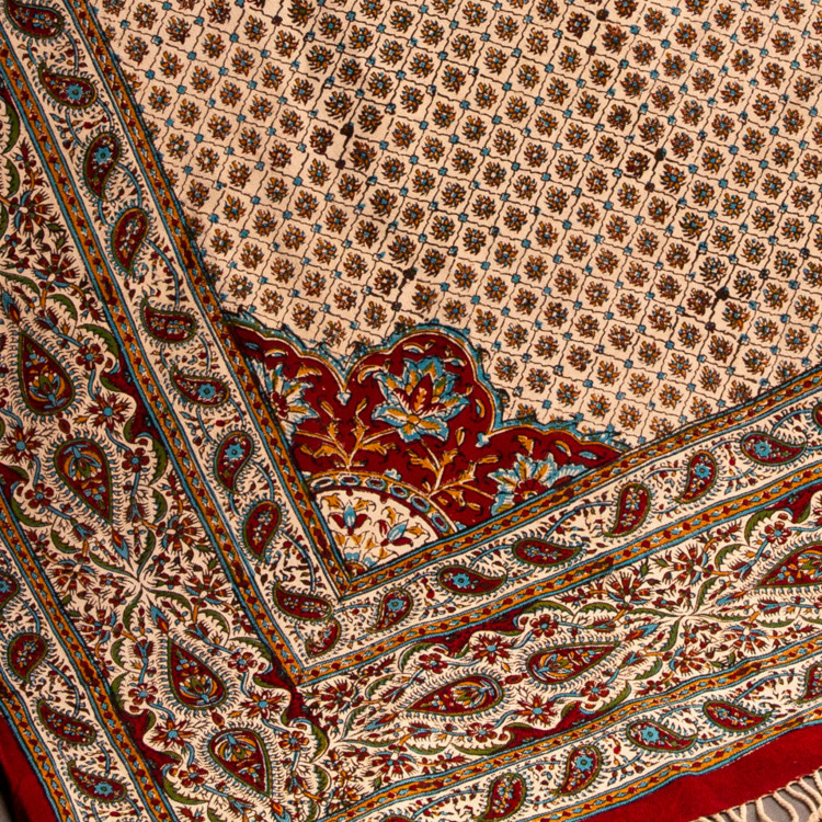 رومیزی قلمکار 6 نفره طرح زنبوری
