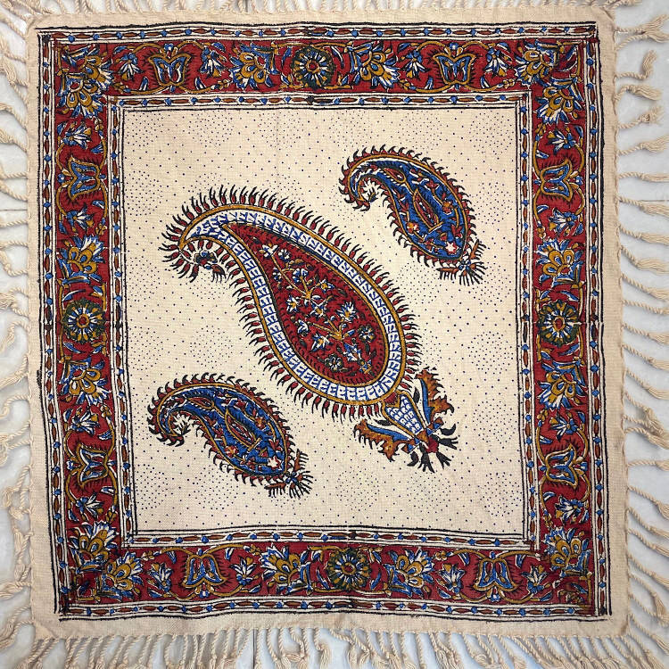 رومیزی عسلی قلمکار طرح گلابتون سایز 40 سانتی