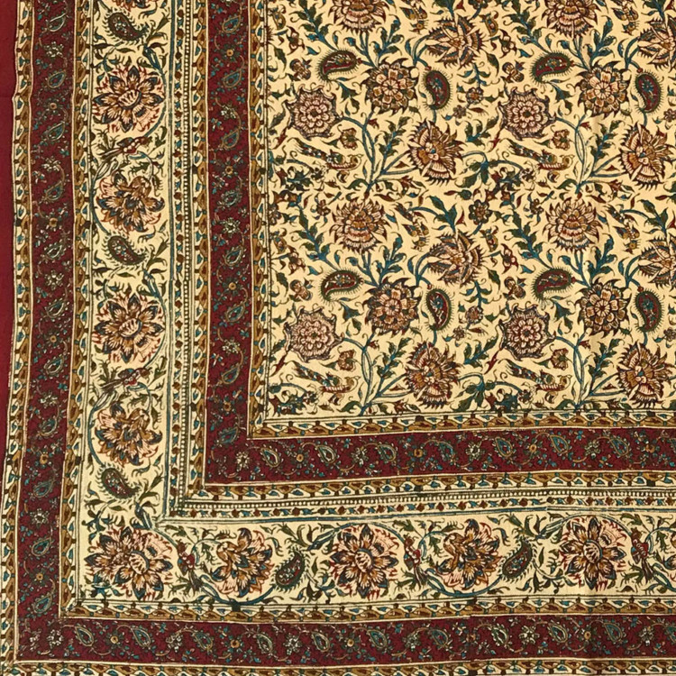 پارچه قلم کار طرح گل و مرغ سایز یک متری
