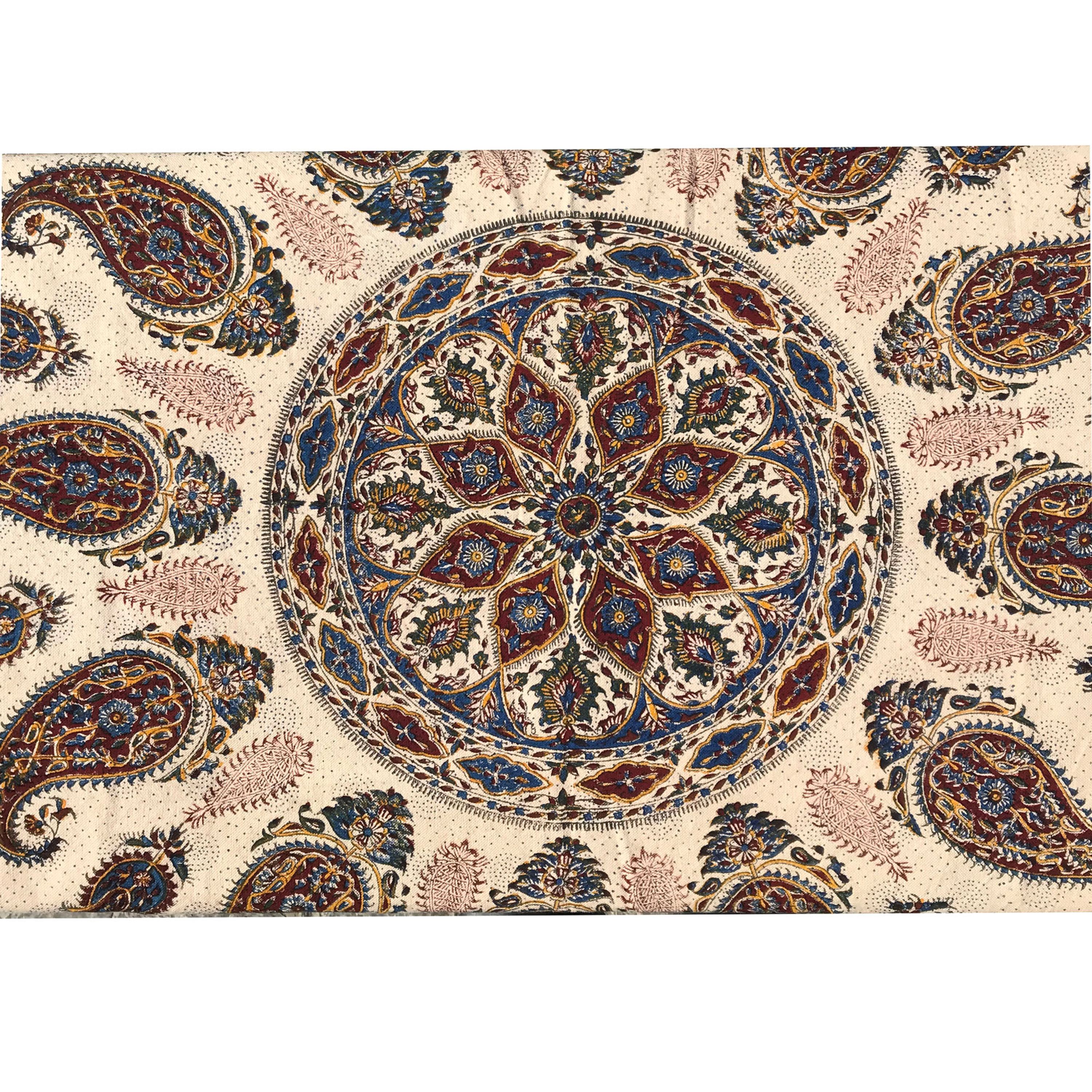 سفره یا رومیزی قلمکار طرح بته سایز 120 سانتی