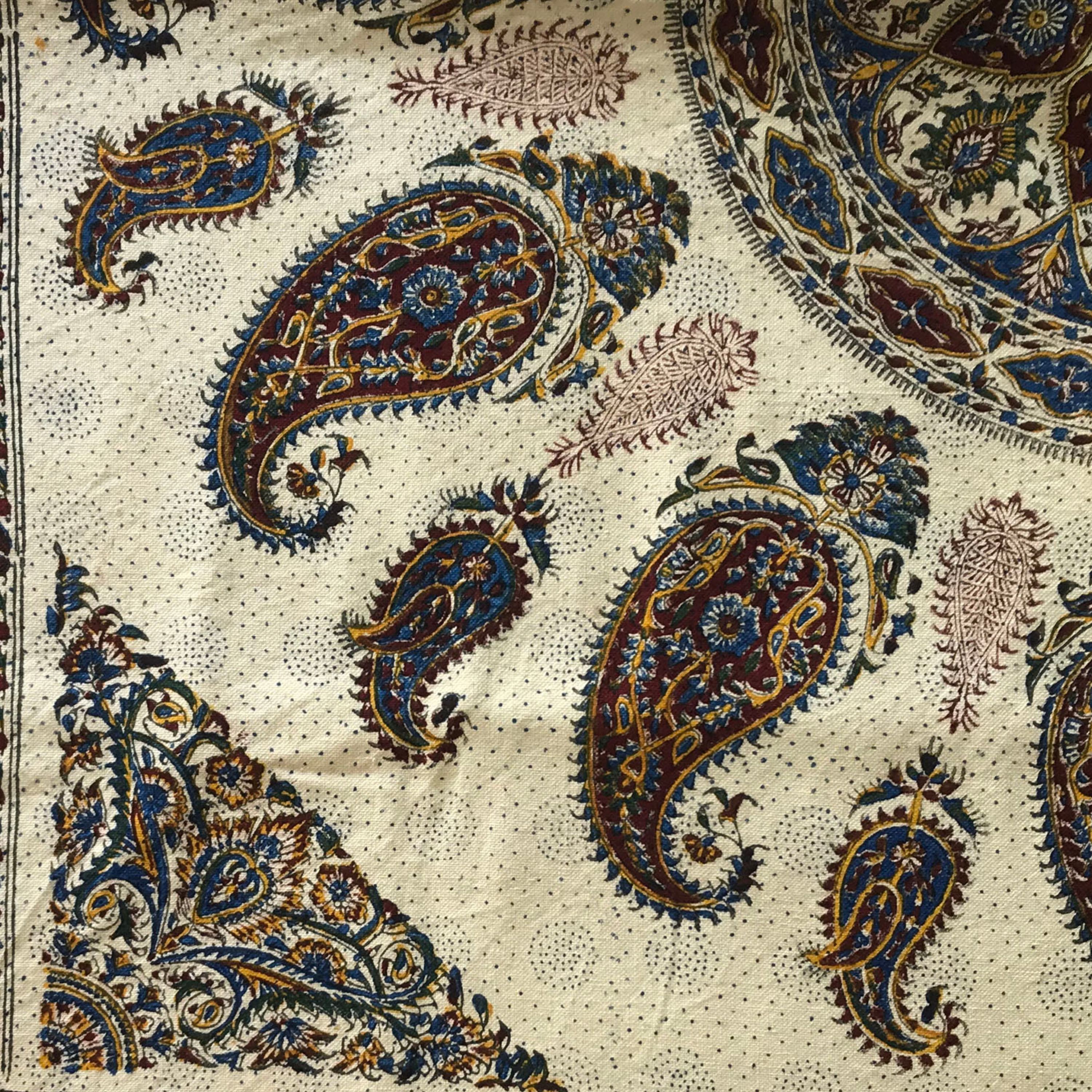 سفره یا رومیزی قلمکار طرح بته سایز 120 سانتی
