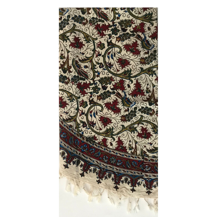 رومیزی قلمکار طرح انگوری گرد 120 سانتی ممتاز