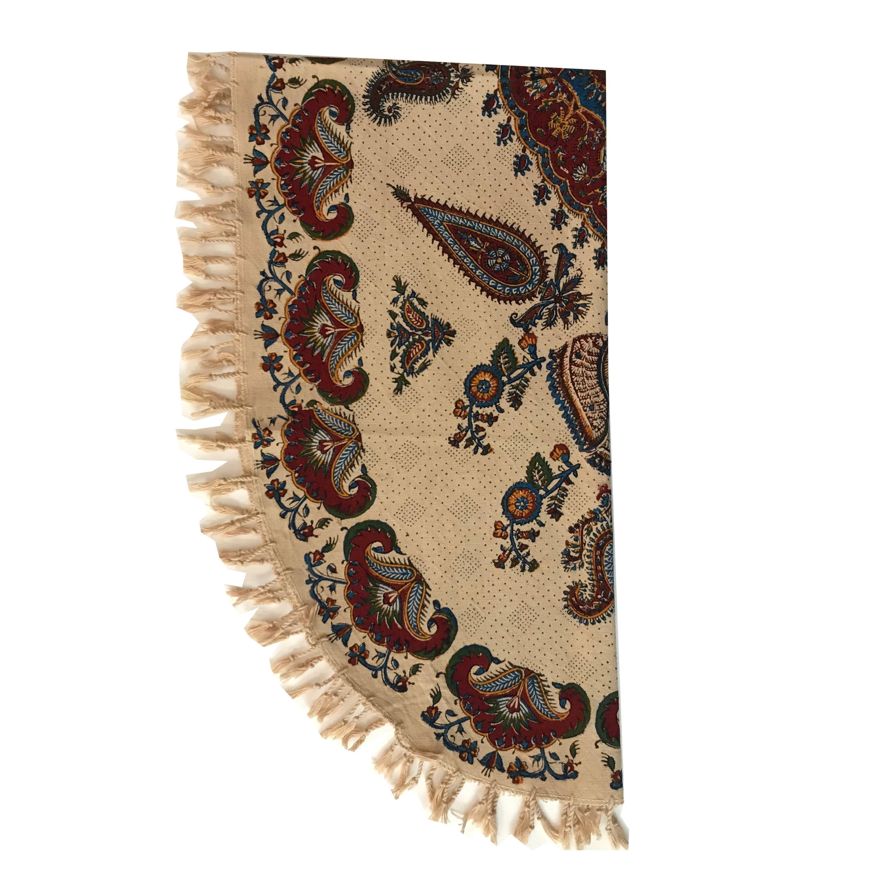 رومیزی قلمکار بیضی سایز 60- 120