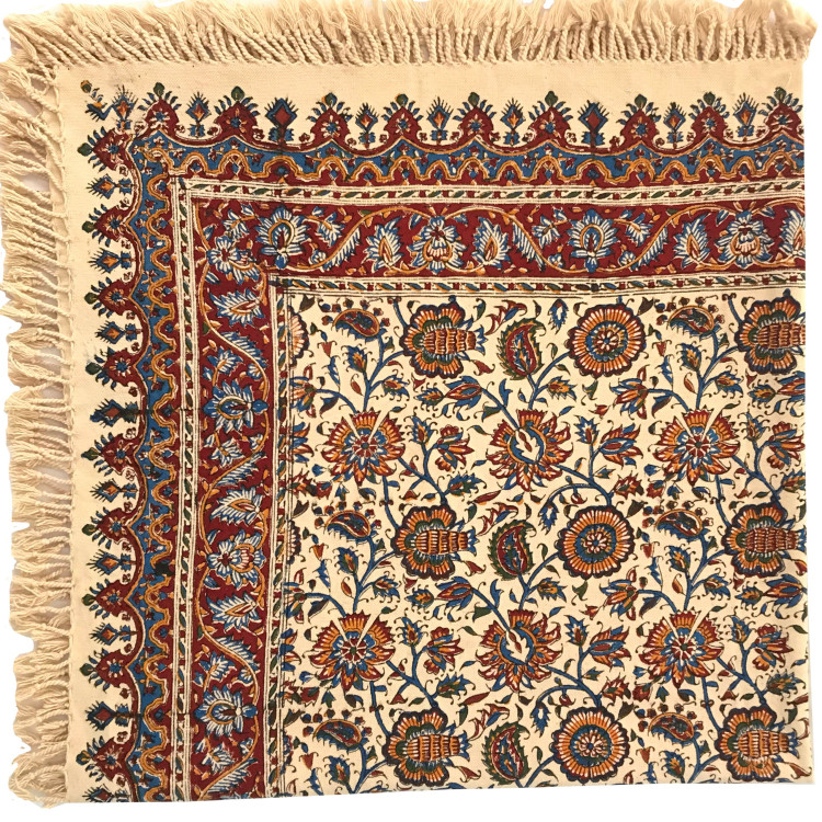 رومیزی یا سفره قلمکار اعلا طرح ارغوان- یک متری