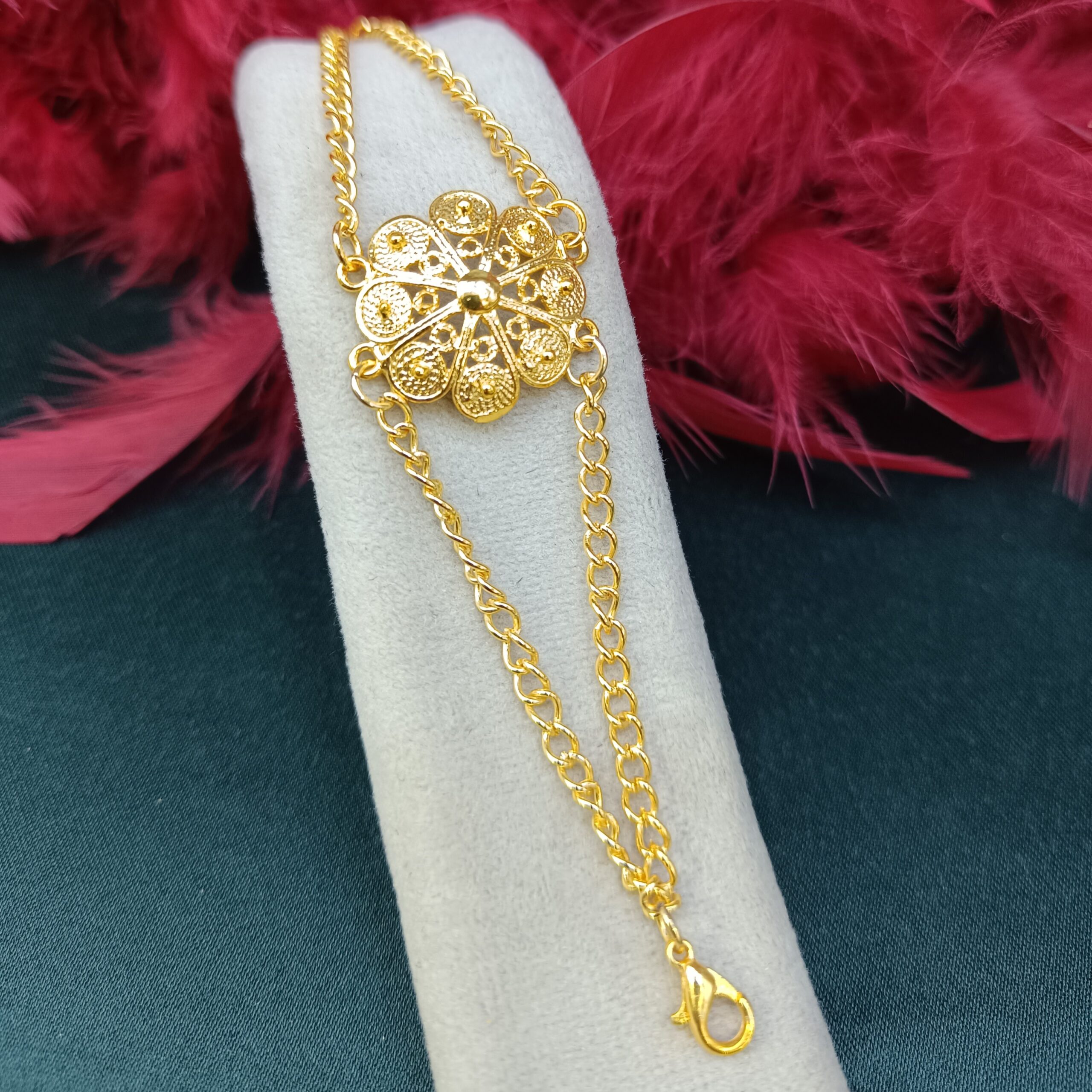 دستبند مارتا/عروسی/طرح طلا/لاکچری/دستساز/بدلیجات روح گندم