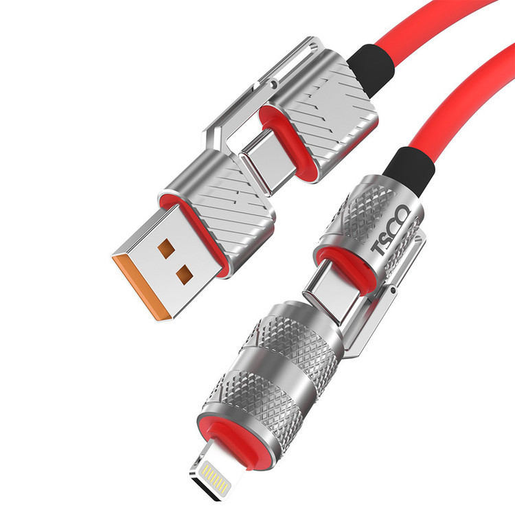 کابل تبدیل USB/USB-C به لایتنینگ/USB-C تسکو مدل GCA 240W طول 1.2 متر