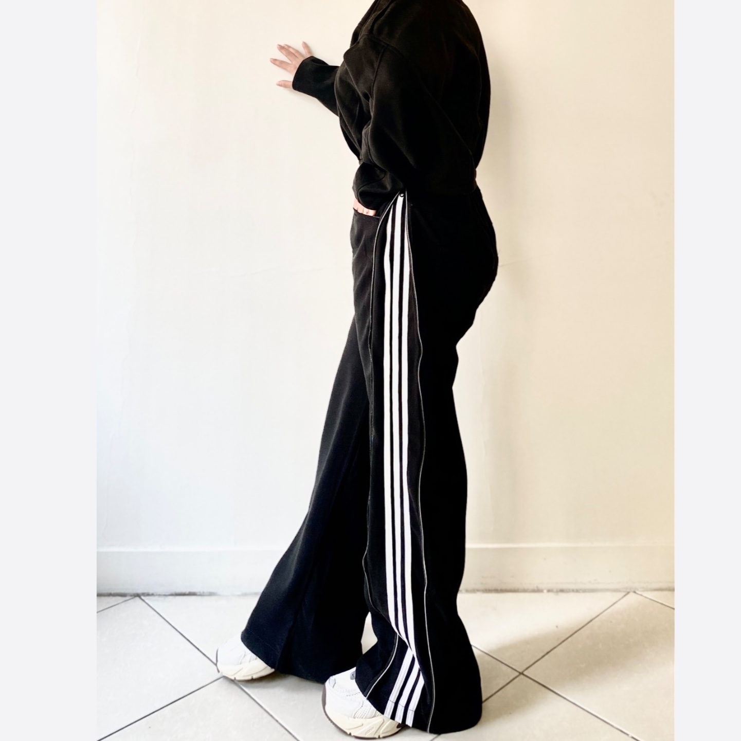 شلوار بگ زنانه و دخترانه بغل زیپدار 3 نواره