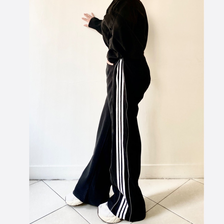 شلوار بگ زنانه و دخترانه بغل زیپدار 3 نواره