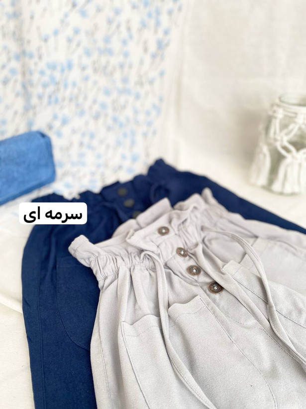 شلوار زنانه مام فیت کتان کش