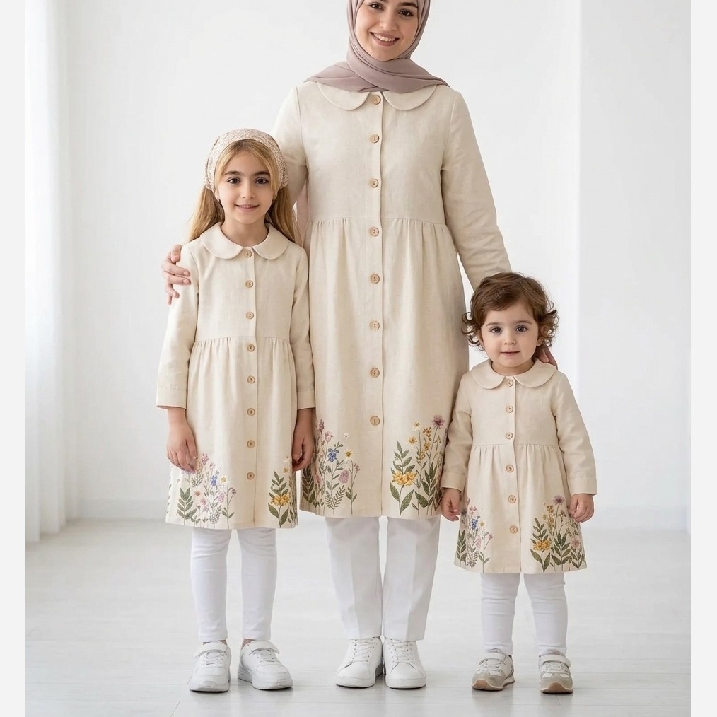 مانتو پیراهنی مادر دختر