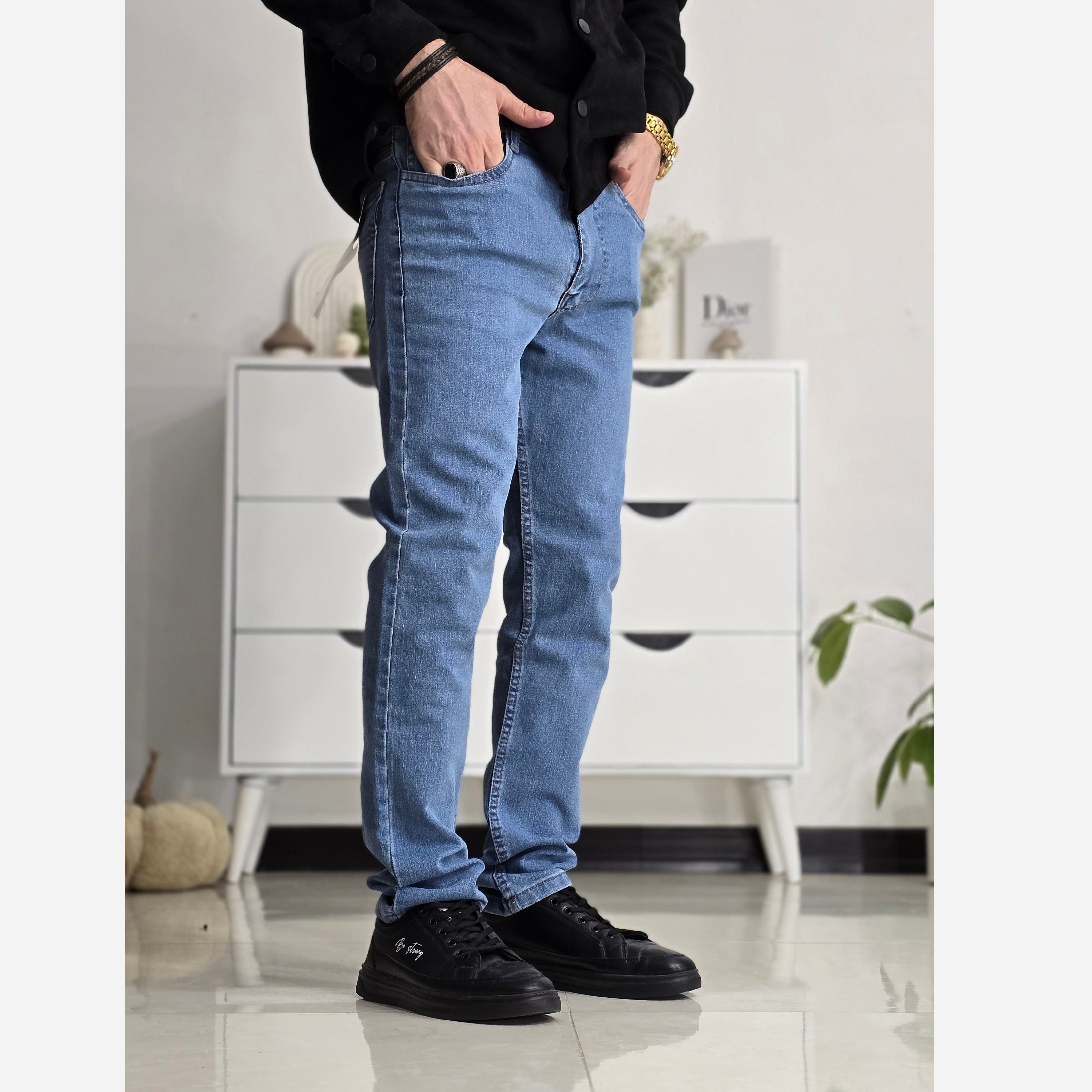 شلوار جین راسته فاق بلند سایز 42تا 52