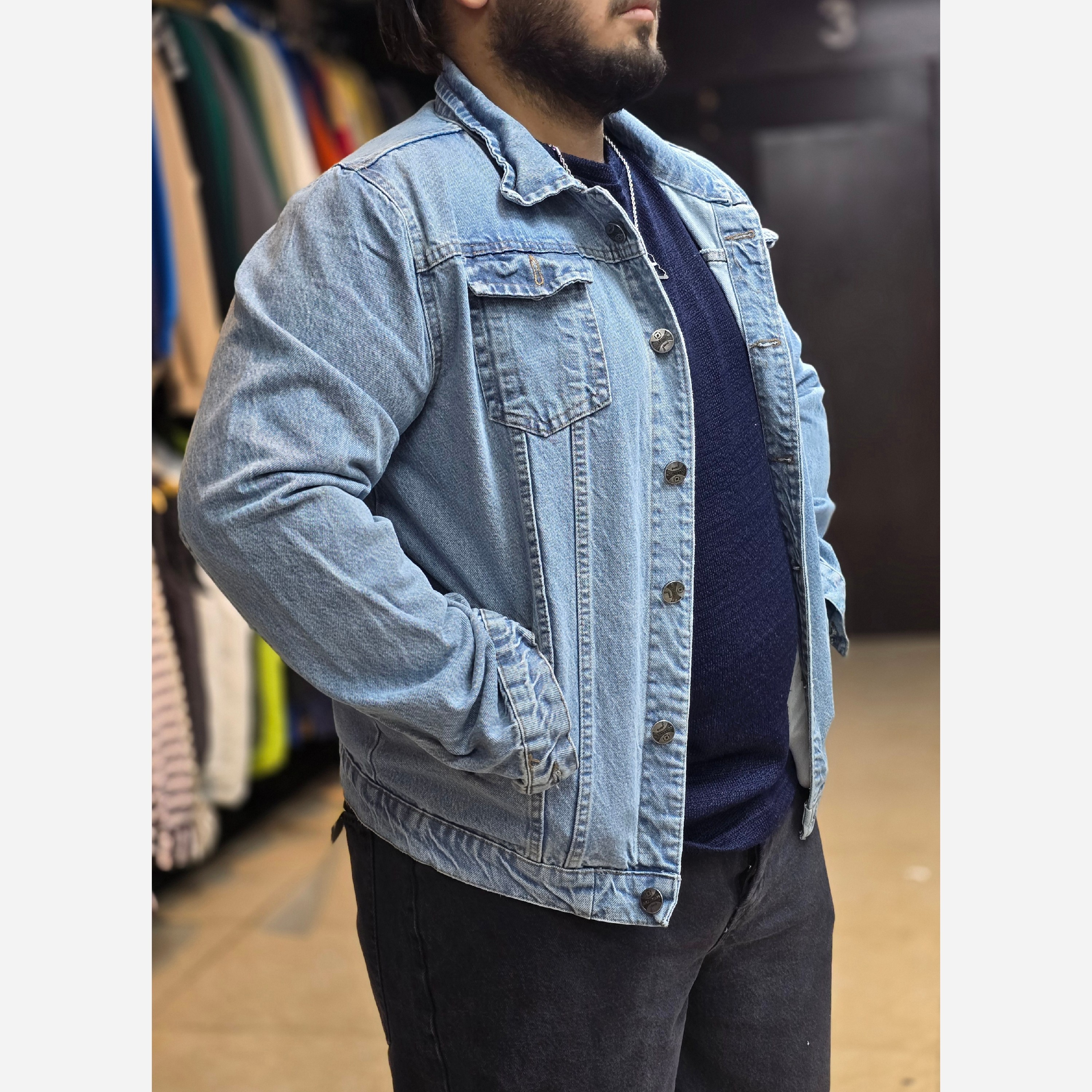 کت جین سایز بزرگ مردانه پارچه وارداتی